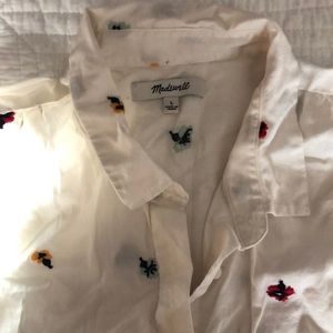 Embroidered button up top